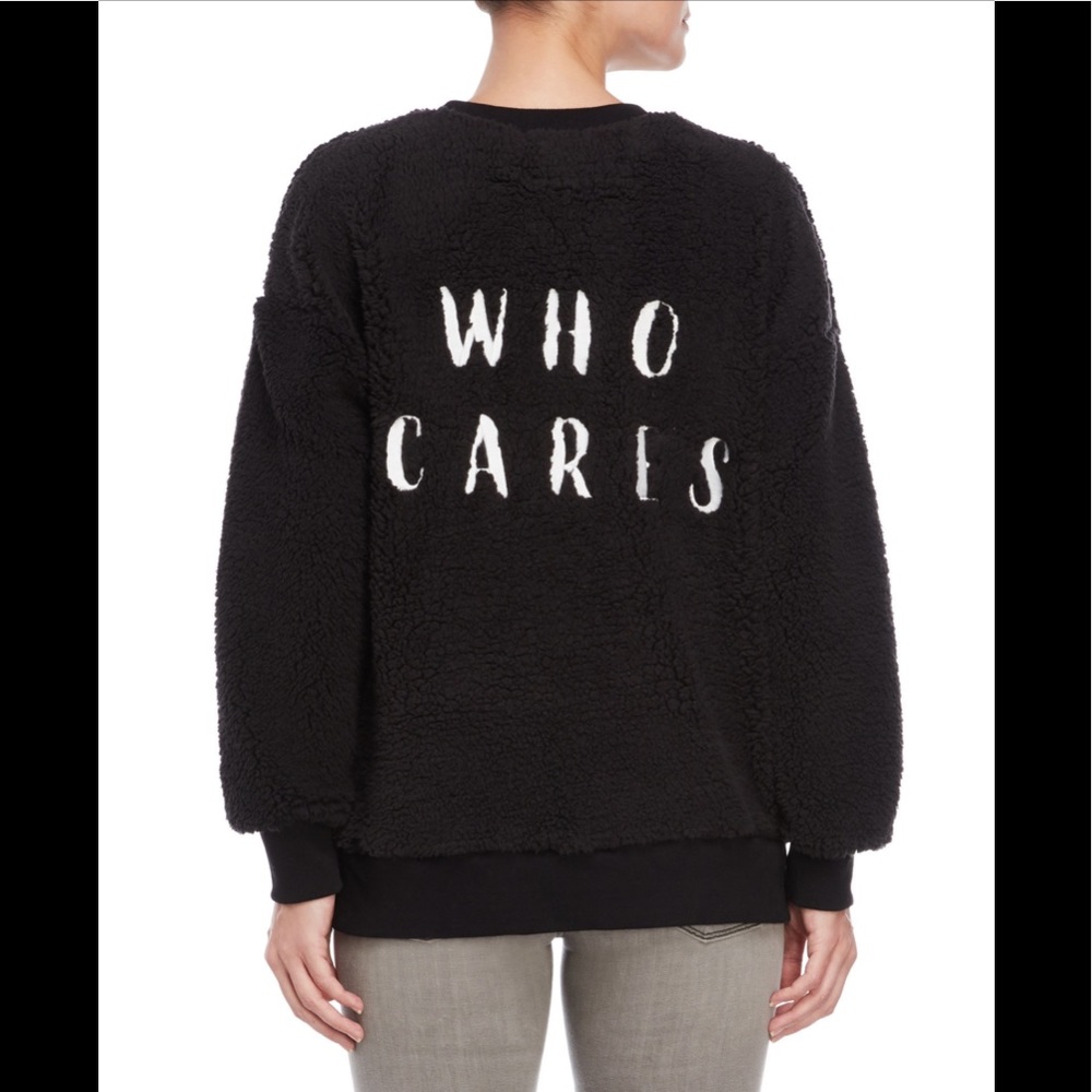Who cares faux-fur crew neck sweater